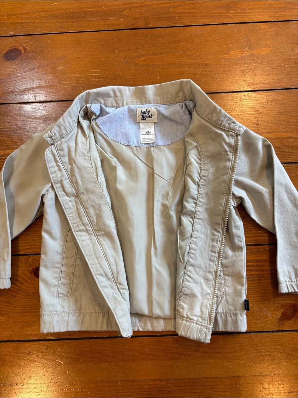 Baby B’Gosh Khaki Zip Windbreaker Jacket Boys Size 18 Months EUC